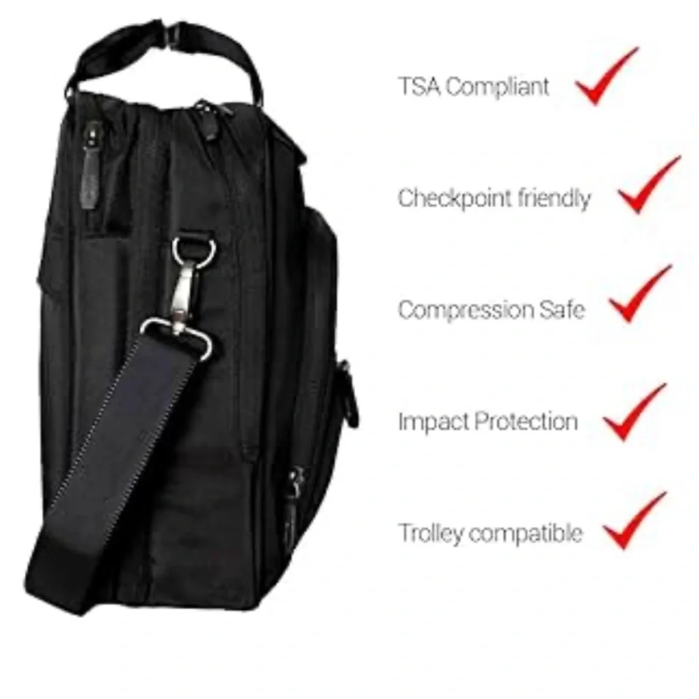 Brenthaven Elliott Deluxe Black Buisness Bag w/ Crossbody Strap